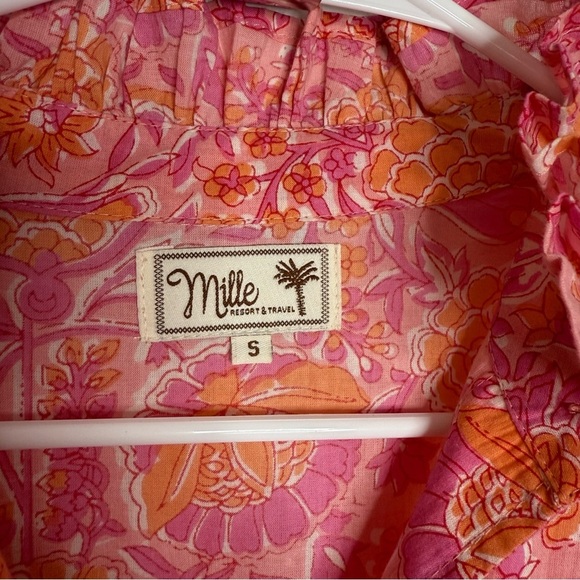 Mille - Victoria Dress in Pink Carnation - Pink/ Orange 100% Cotton - Small - Picture 3 of 11